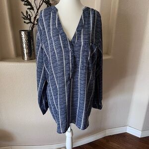 Tunic Blue White Stripe Womens XL Unbranded Poly Spandex Swim Cover Travel Top